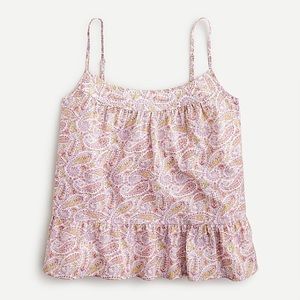 J. Crew Crinkle Cotton Tank in Beach Paisley Like New